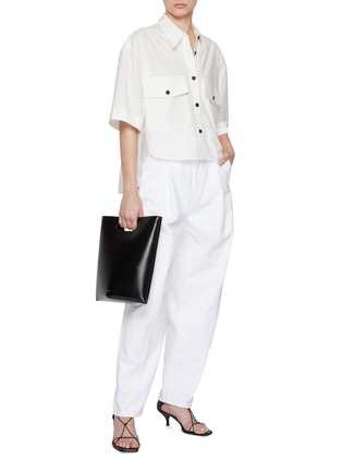 Figure View - Click To Enlarge - KHAITE - Mahsha Oversized Cropped Shirt