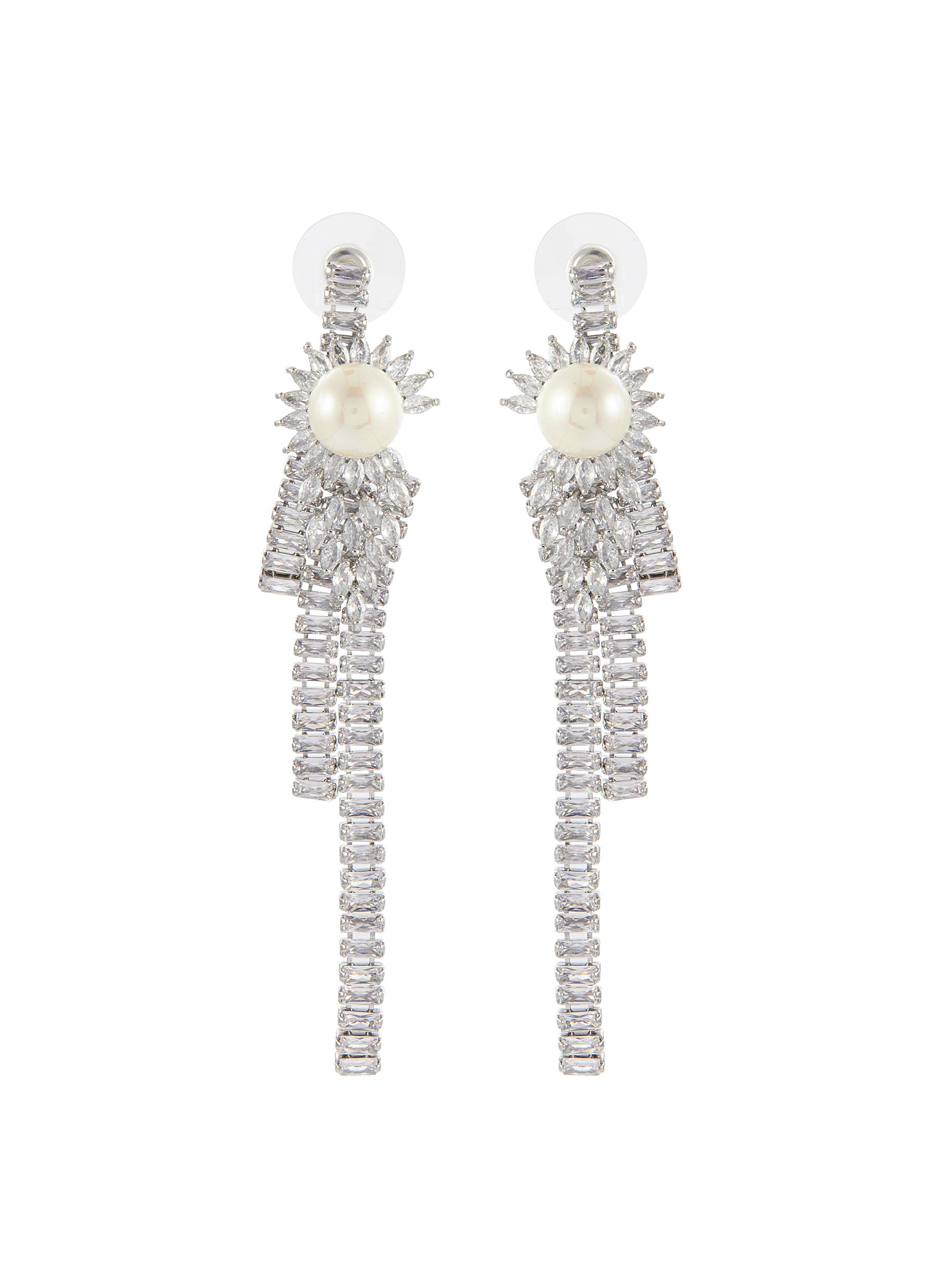 Crystal Earrings W/ Fringes