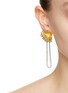 Figure View - Click To Enlarge - VENNA - Gold Toned Blossom With Chain Drop Earrings