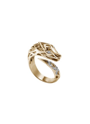 Detail View - Click To Enlarge - JOHN HARDY - Naga 14K Gold Diamond Bypass Ring — Size 6