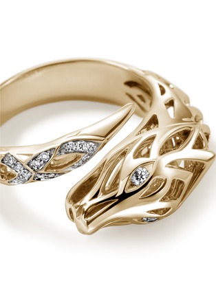  - JOHN HARDY - Naga 14K Gold Diamond Bypass Ring — Size 6