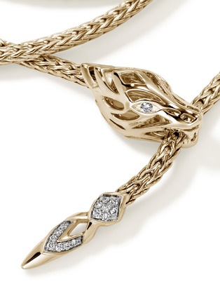 Detail View - Click To Enlarge - JOHN HARDY - Naga 14K Gold Diamond Triple Wrap Chain Bracelet — Size UM