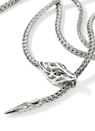 Detail View - Click To Enlarge - JOHN HARDY - Naga Sterling Silver Diamond Triple Wrap Chain Bracelet — Size US