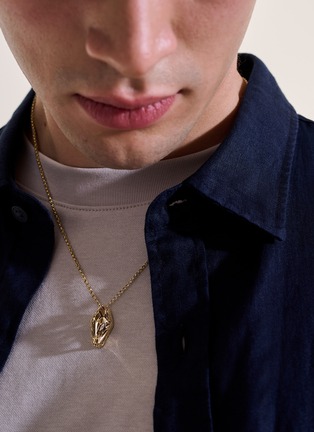  - JOHN HARDY - Naga 14K Gold Diamond Pendant Chain Necklace — Size 18-20