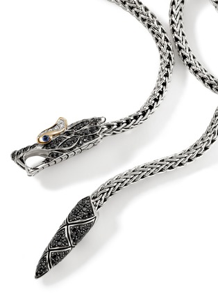 Detail View - Click To Enlarge - JOHN HARDY - Naga 18K Gold Silver Diamond Sapphire Chain Necklace — Size 36