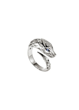 Detail View - Click To Enlarge - JOHN HARDY - Naga Sterling Silver Sapphire Bypass Ring — Size 6