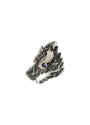 Detail View - Click To Enlarge - JOHN HARDY - Naga 18K Gold Sterling Silver Diamond Sapphire Spinel Ring — Size 7