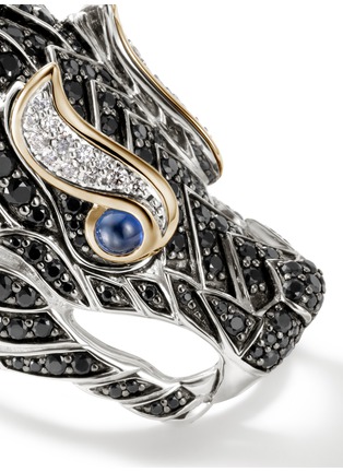  - JOHN HARDY - Naga 18K Gold Sterling Silver Diamond Sapphire Spinel Ring — Size 7