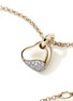 Detail View - Click To Enlarge - JOHN HARDY - Pebble 14K Gold Diamond Heart Pendant Necklace — Size 16-18