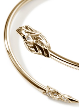 Detail View - Click To Enlarge - JOHN HARDY - Naga 14K Gold Diamond Slim Cuff — Size S