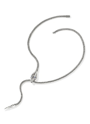 Detail View - Click To Enlarge - JOHN HARDY - Naga Sterling Silver Diamond Sapphire Chain Necklace — Size 19