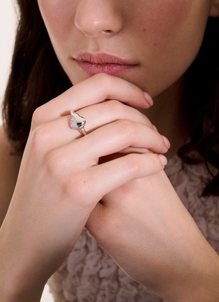  - JOHN HARDY - Pebble Sterling Silver Diamond Heart Ring — Size 6