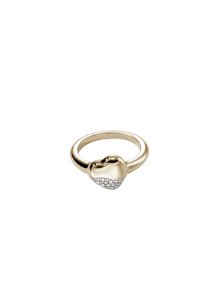 Main View - Click To Enlarge - JOHN HARDY - Pebble 14K Gold Diamond Heart Ring — Size 6