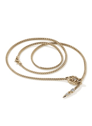 Detail View - Click To Enlarge - JOHN HARDY - Naga 14K Gold Diamond Triple Wrap Chain Bracelet — Size US