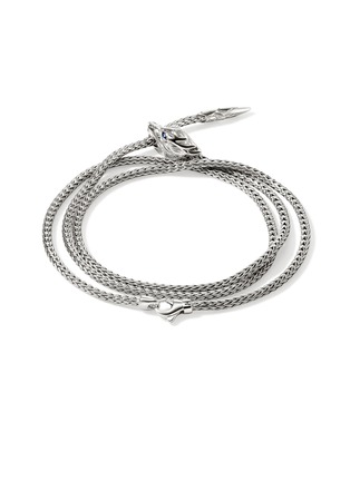 Detail View - Click To Enlarge - JOHN HARDY - Naga Sterling Silver Diamond Triple Wrap Chain Bracelet — Size UM