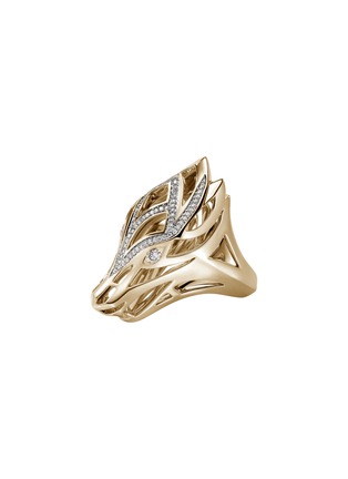 Detail View - Click To Enlarge - JOHN HARDY - Naga 14K Gold Diamond Ring — Size 7