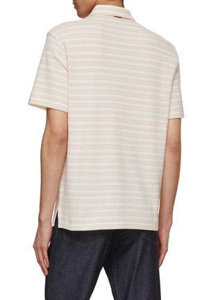 Back View - Click To Enlarge - ZEGNA - Striped Cotton Polo Shirt