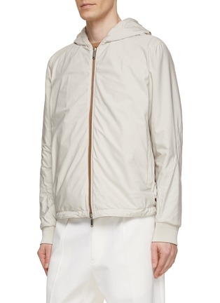 Detail View - Click To Enlarge - ZEGNA - Reversible Hooded Zip Up Blouson Jacket