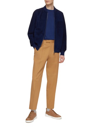 Figure View - Click To Enlarge - ZEGNA - Suede Bomber Jacket