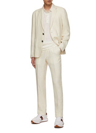 Figure View - Click To Enlarge - ZEGNA - Single Breasted Linen Blazer