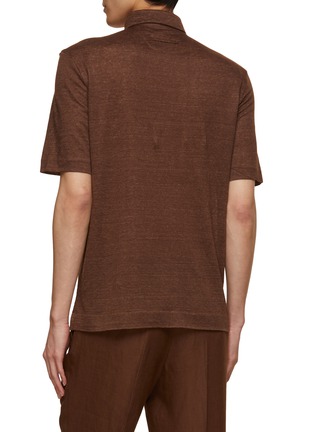Back View - Click To Enlarge - ZEGNA - Linen Polo Shirt