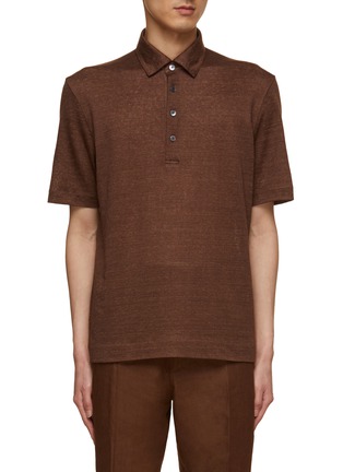 Main View - Click To Enlarge - ZEGNA - Linen Polo Shirt