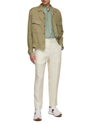 Figure View - Click To Enlarge - ZEGNA - Button Up Linen Overshirt
