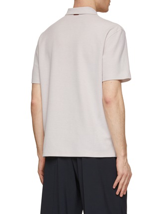 Back View - Click To Enlarge - ZEGNA - Honeycomb Cotton Polo Shirt