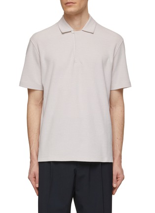 Main View - Click To Enlarge - ZEGNA - Honeycomb Cotton Polo Shirt