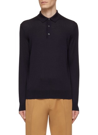 Main View - Click To Enlarge - ZEGNA - Cashmere Silk Knitted Polo Shirt