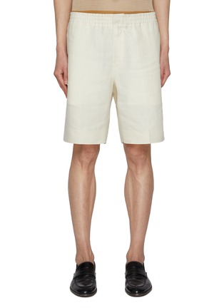 Main View - Click To Enlarge - ZEGNA - Elastic Waist Linen Shorts