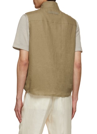 Back View - Click To Enlarge - ZEGNA - Zip Up Linen Vest