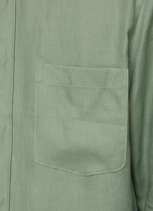  - ZEGNA - Stand Collar Linen Shirt