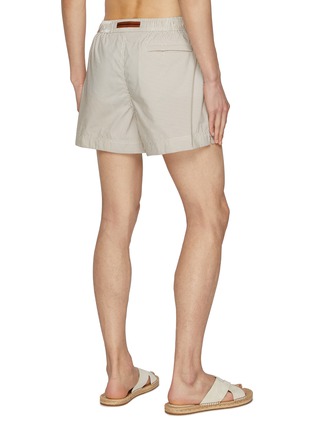 Back View - Click To Enlarge - ZEGNA - Striped Elasticated Drawstring Waist Swim Shorts