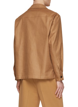 Back View - Click To Enlarge - ZEGNA - Button Up Linen Overshirt