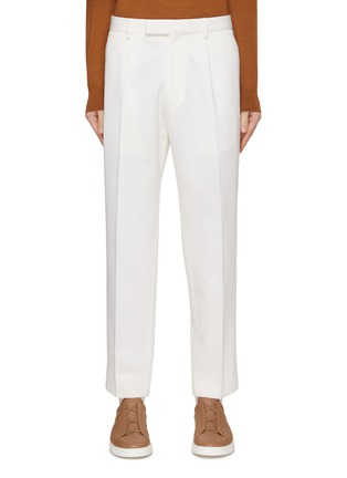 Main View - Click To Enlarge - ZEGNA - Pleated Cotton Wool Pants