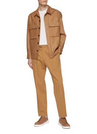 Figure View - Click To Enlarge - ZEGNA - Pleated Cotton Wool Pants