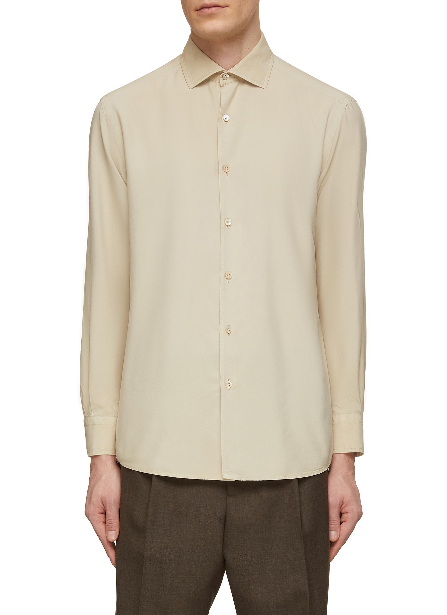 Lardini long-sleeve linen shirt - Yellow