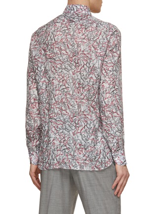 Back View - Click To Enlarge - ISAIA - Milano Collar Coral All Over Print Shirt