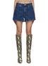 Main View - Click To Enlarge - FRAME - Braided Waistband Denim Shorts
