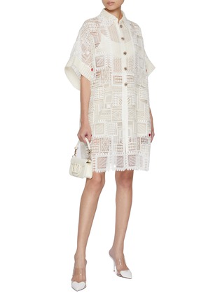 Figure View - Click To Enlarge - SOONIL - Lace Shirt Dress