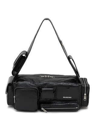 Main View - Click To Enlarge - BALENCIAGA - Superbusy Crinkled Leather Sling Bag