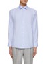 Main View - Click To Enlarge - ETON  - Contrast Placket Spread Collar Cotton Shirt