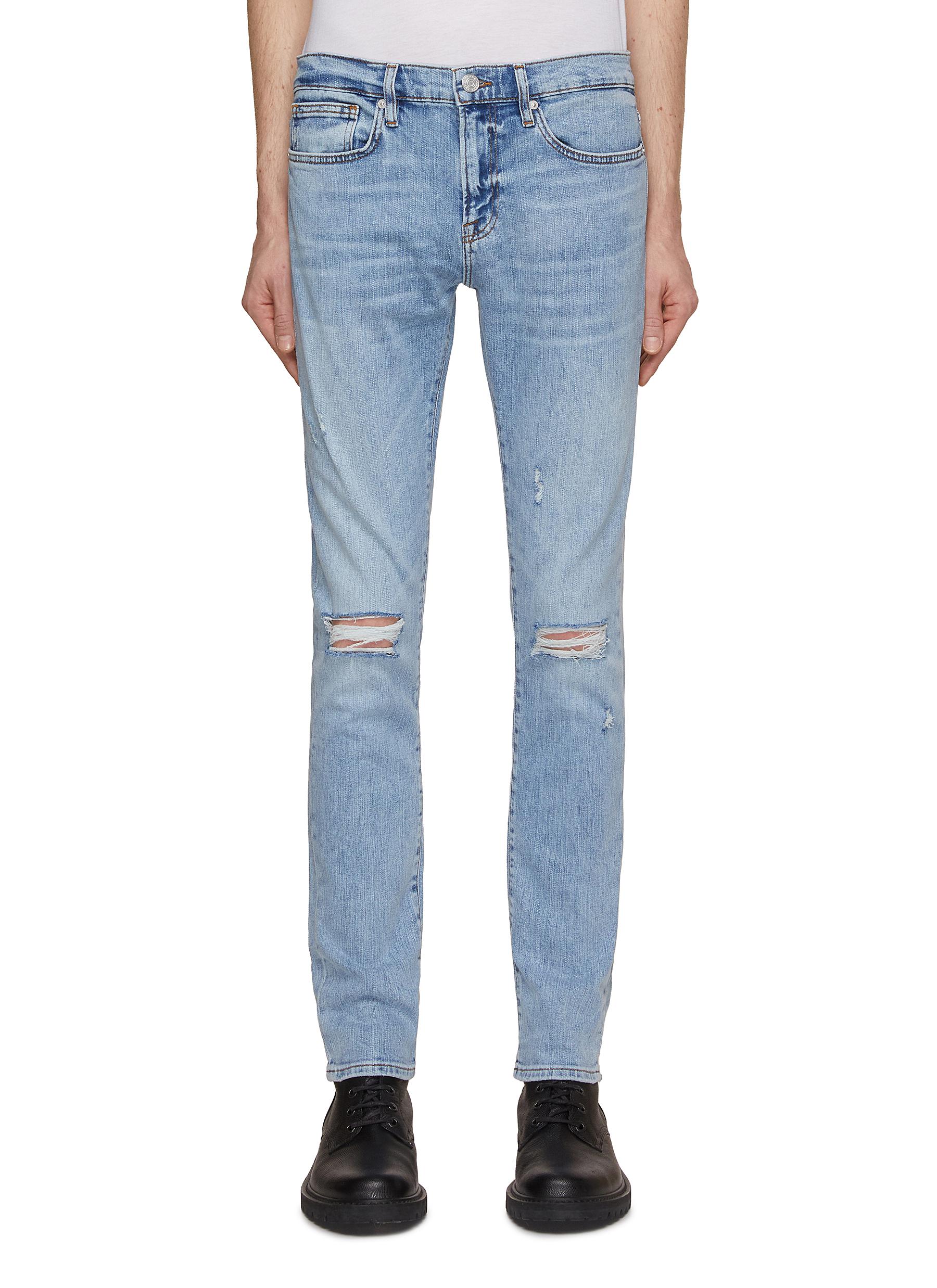 L'Homme Ripped Knee Skinny Jeans