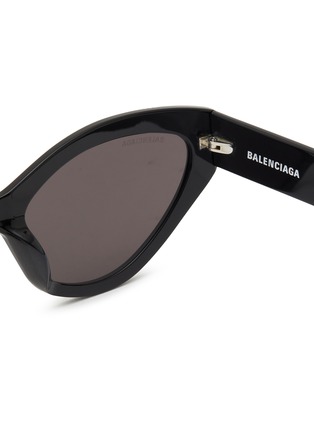 Detail View - Click To Enlarge - BALENCIAGA - Logo Acetate Cat Eye Sunglasses