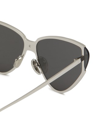 Detail View - Click To Enlarge - BALENCIAGA - Logo Metal Cat Eye Sunglasses