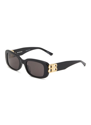 Main View - Click To Enlarge - BALENCIAGA - Logo Acetate Rectangle Sunglasses