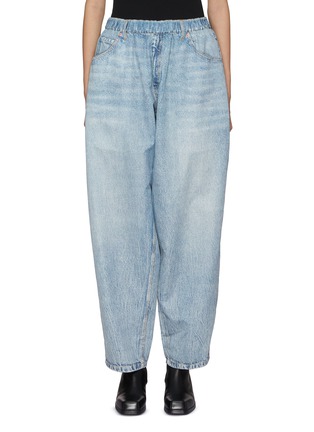 Main View - Click To Enlarge - ALEXANDER WANG - Elasticated Waist Light-Washed Jeans