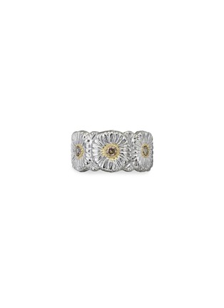 Main View - Click To Enlarge - BUCCELLATI - Blossoms Silver Fancy Diamond Eternelle Ring — Size 53