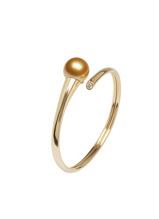 Main View - Click To Enlarge - JEWELMER - Comète 18K Gold Golden South Sea Pearl Diamond Bangle